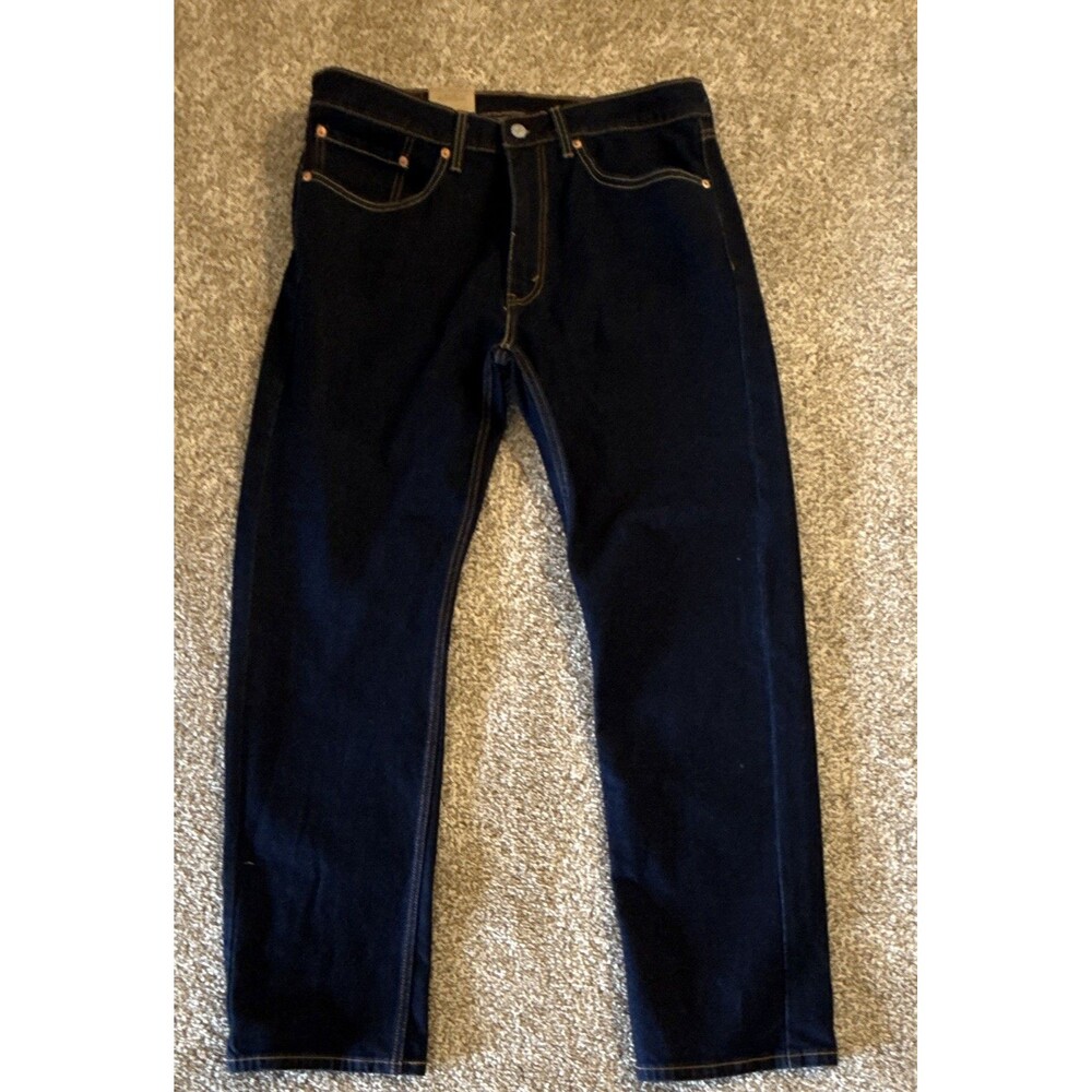 Levi's Jeans Men's Regular Fit Straight Blue Dark Wash Denim 5-Pocket Zip NWT